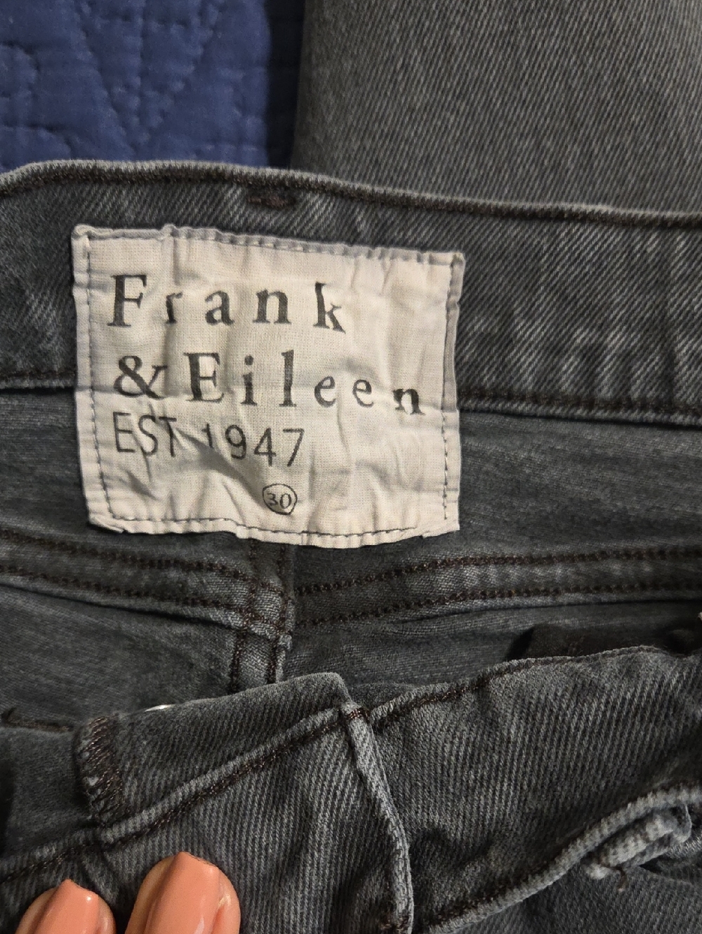 Frank & Eileen Womens Slim Straight Jeans in Charcoal Gray - Picture 2 of 8